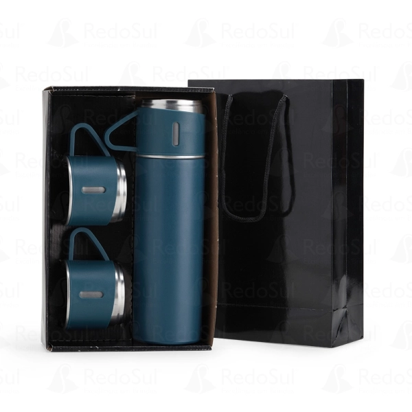 Kit de garrafa térmica personalizado 450 ml com duas tampas extras Kit de garrafa térmica personalizado 450 ml com duas tampas extras